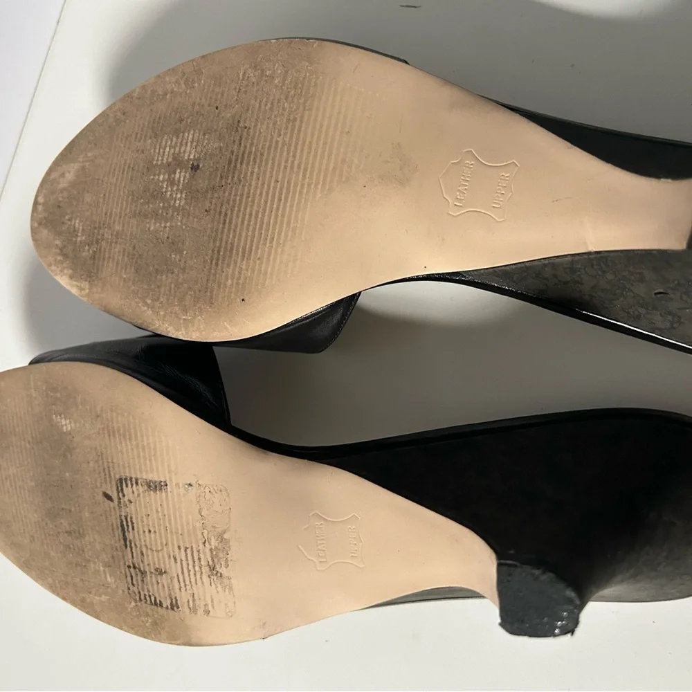 IMPOS black Ellas kidskin slide - size 8.5